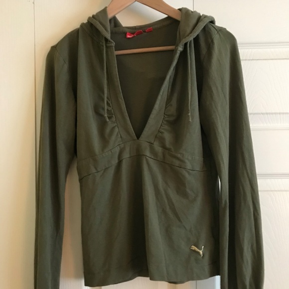 Puma Camo Green Workout Top - Picture 1 of 3